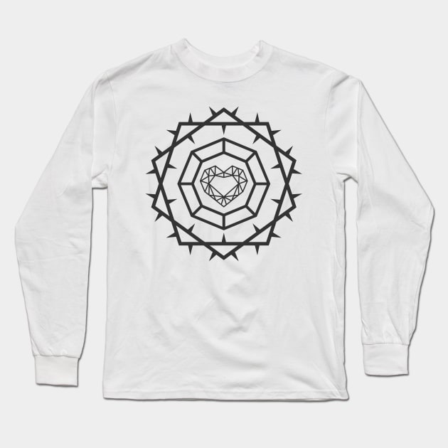 The love of God is inside a diamond, bordered with a crown of thorns Long Sleeve T-Shirt by Reformer